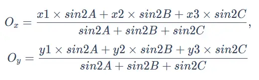 circumcenter of triangle formula