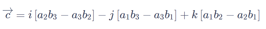 vector cross product formula