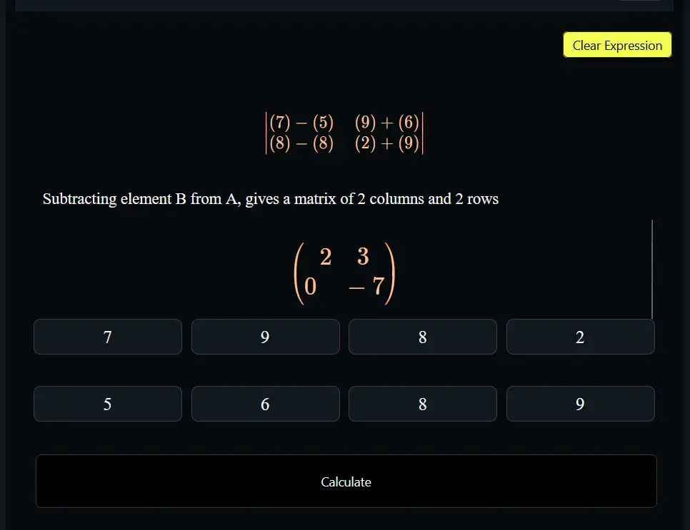 Matrix Subtraction Solver - Free Math Problem Solver With Steps | MathCrave